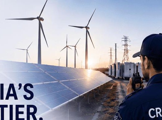 Renewable energy infrastructure protected by Creantum security teams
